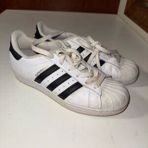 Adidas White Sneakers with Black Accents